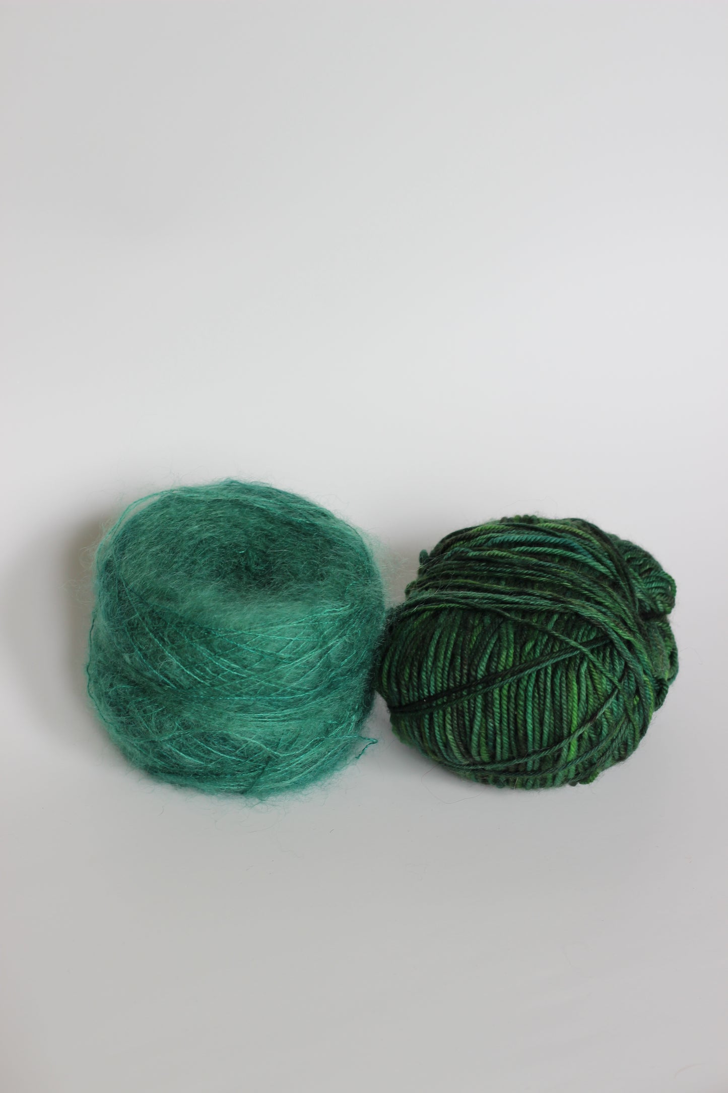 Destash - OOAK Green DK & Teal Mohair